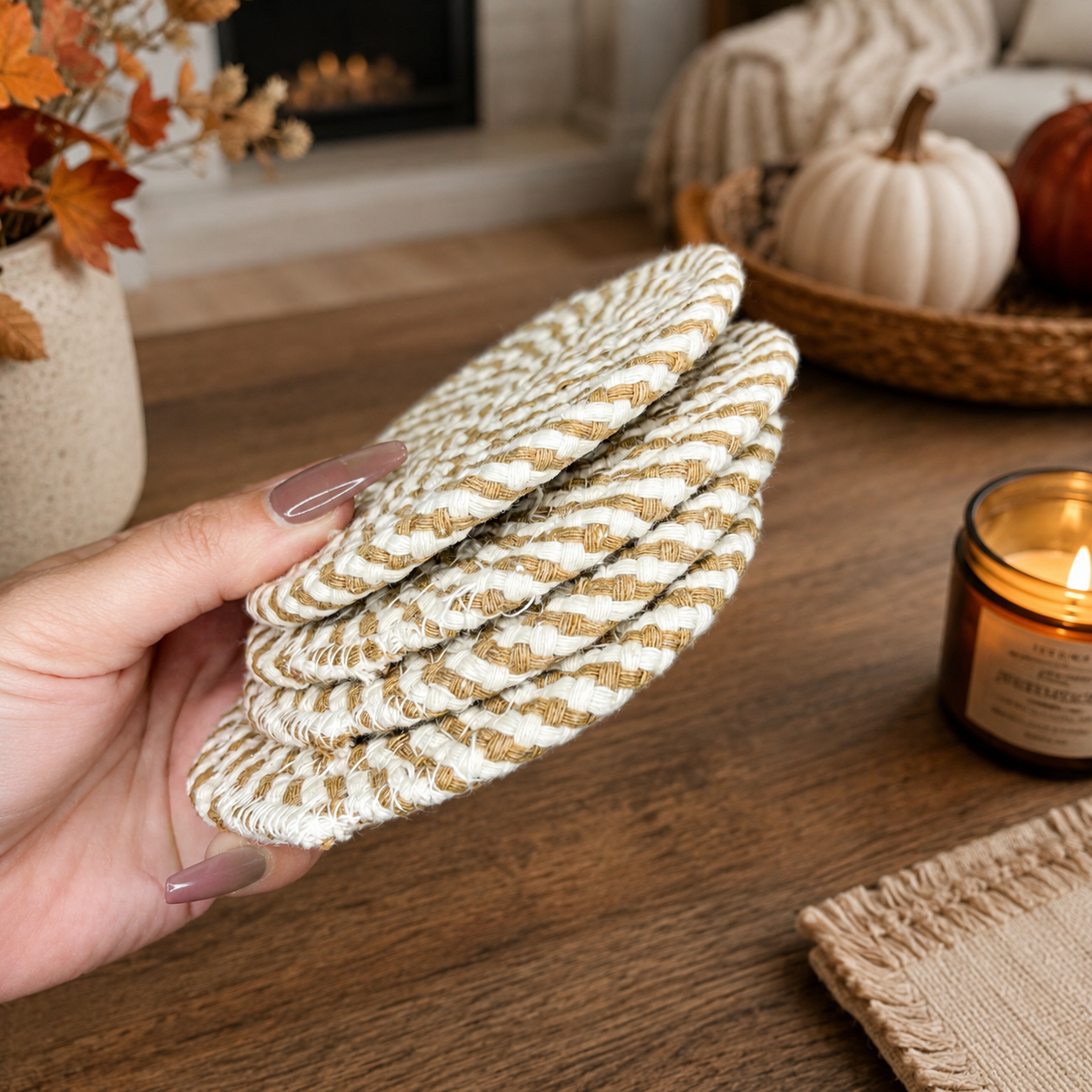 Fall Fabric Coasters