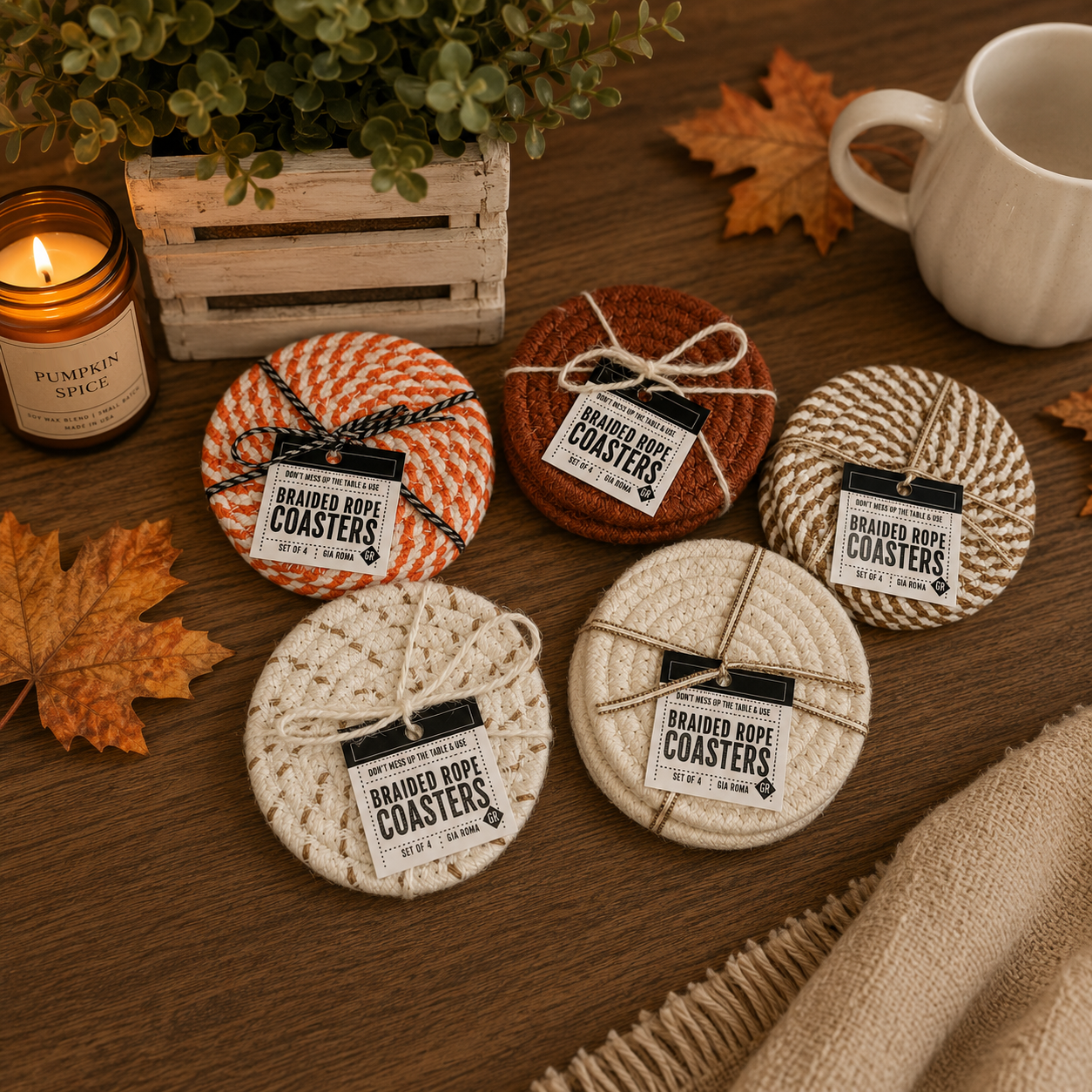 Fall Fabric Coasters