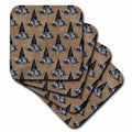 3dRose Cassie Peters Witch Decor - Witch Hats on Burlap Digital Background - Coasters (CST_354132)
