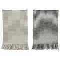 Cotton Striped Tea Towel with Ruffle - 2 Colors