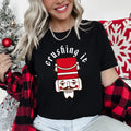 Crushing It Nutcracker Retro Christmas Keepsake Vintage Holiday Cheer Edition Graphic Tee