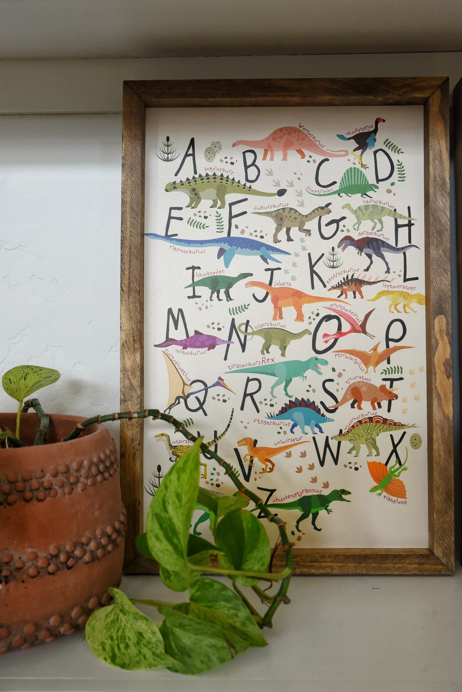 Dinosaur Alphabet Framed Art