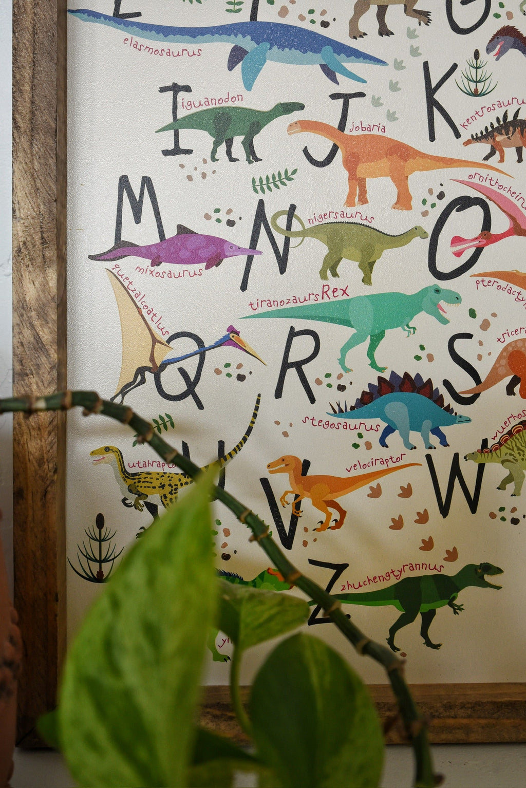 Dinosaur Alphabet Framed Art