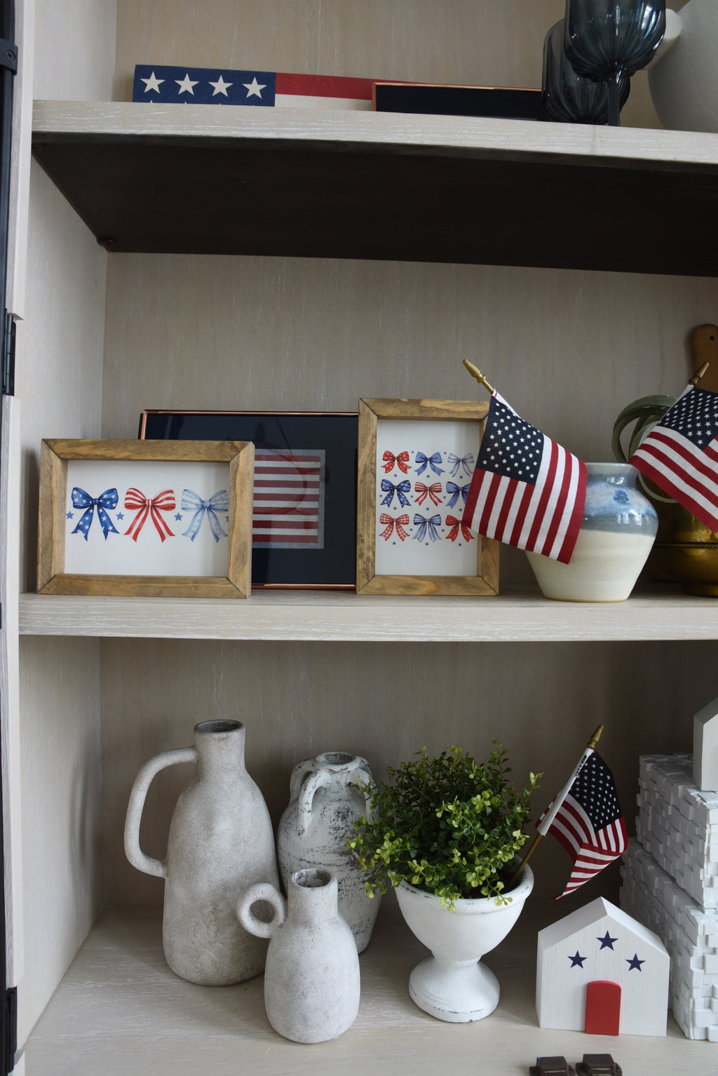 Americana Bow Trio Framed Art