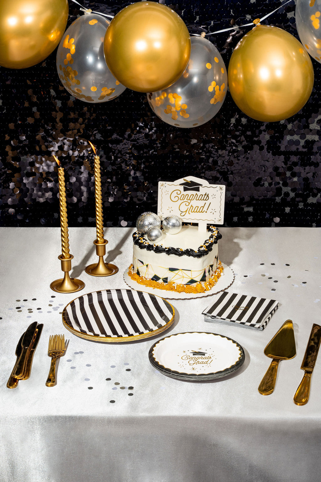 Black Stripe Dinner Plates