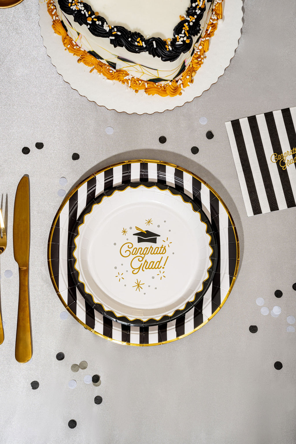 Black Stripe Dinner Plates