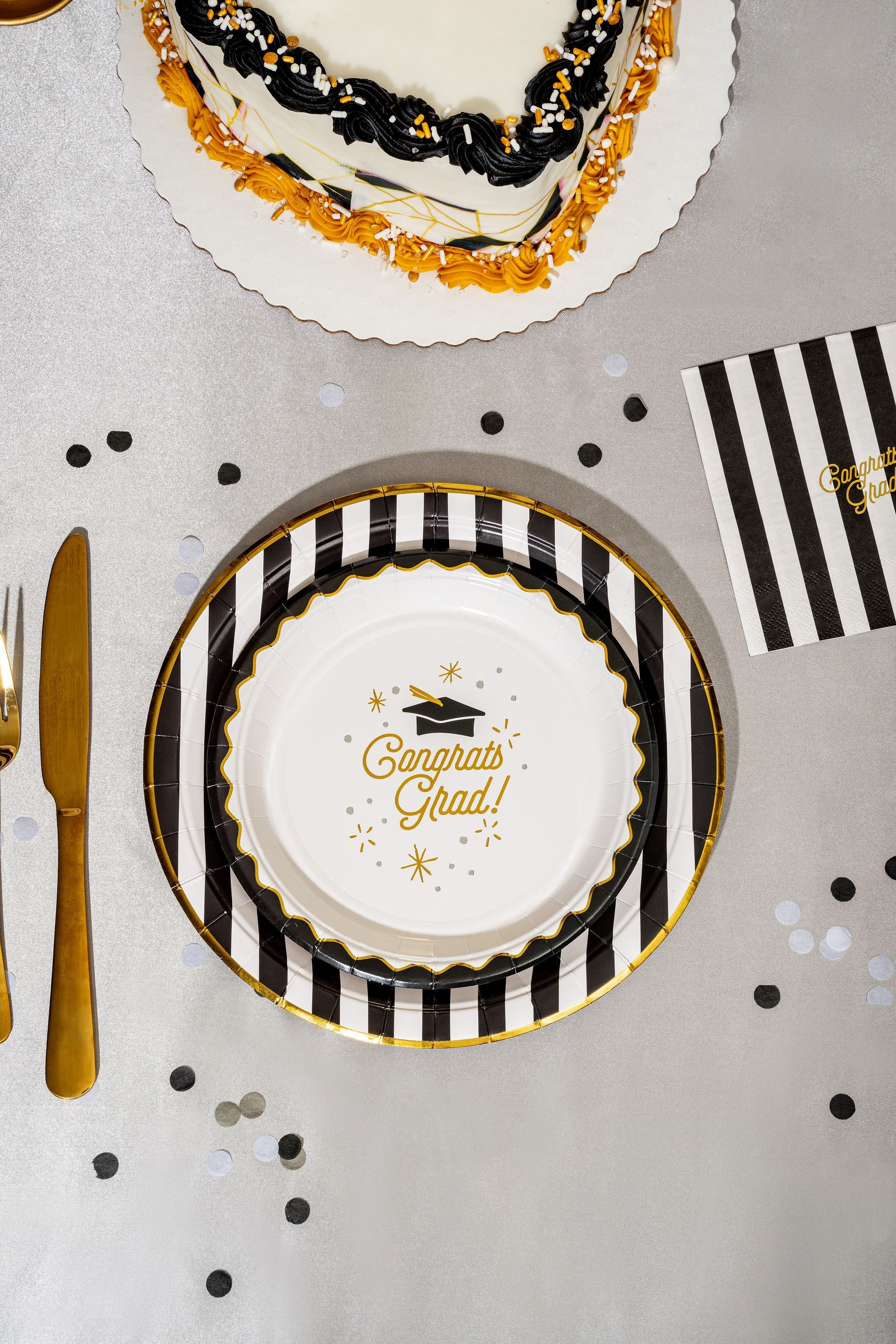 Black Stripe Dinner Plates