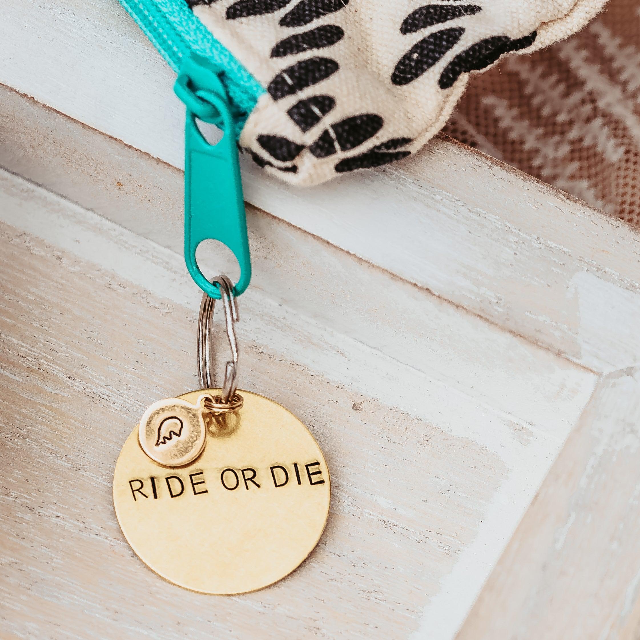 FRESH OUT of FUCKS Brass Keychain with Middle Finger Emoji