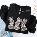 Faux Lace Bunny Coquette Ribbons In A Row Easter Holiday Bunny Jesus Rabbit Sweatshirt