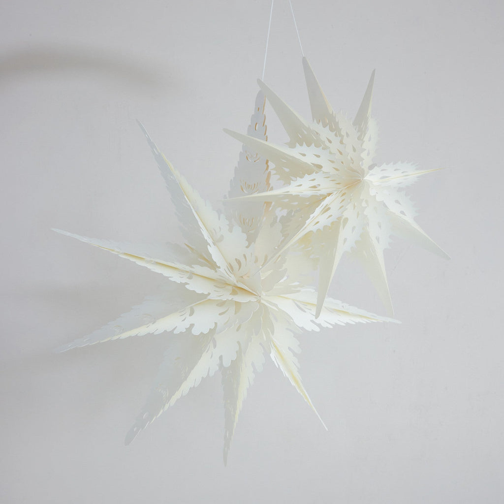 26" Ivory Recycled Paper Folding Snowflake Ornament