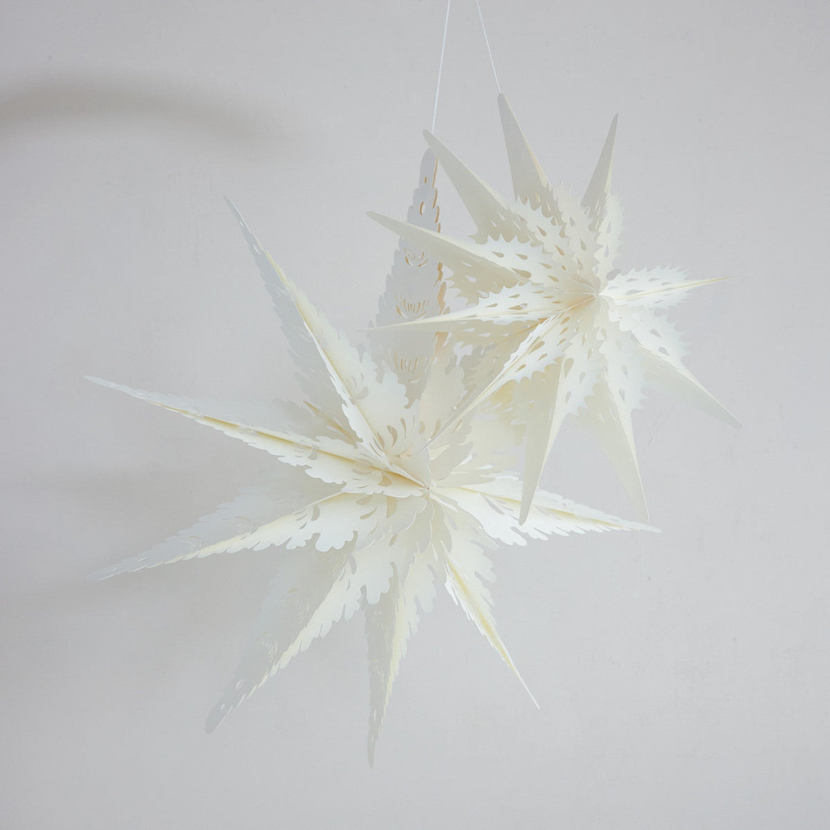 26" Ivory Recycled Paper Folding Snowflake Ornament