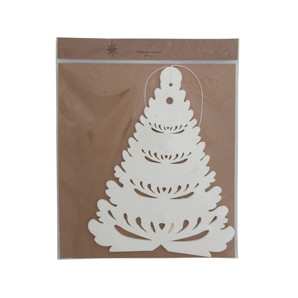 26" Ivory Recycled Paper Folding Snowflake Ornament