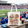Football Mom Coquette Bow Daisy Tote Bag, Retro Fall Game Day Preppy Gift Shopper