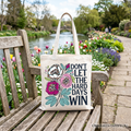 Don’t Let The Hard Days Win Mental Health Tote Bag, Floral Positive Affirmation Gift Shopper