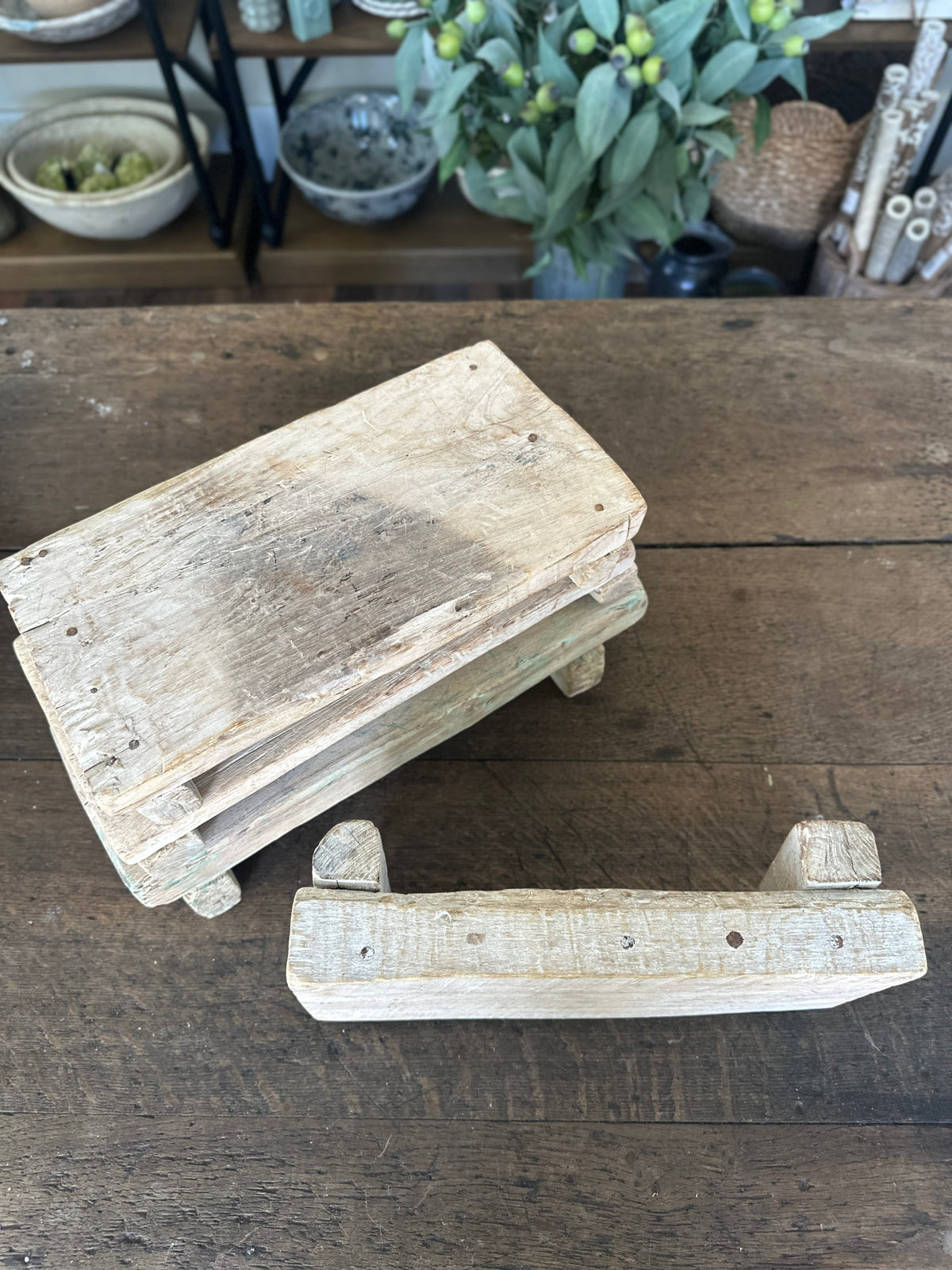 Found Reclaimed Wood Pedestal Tray