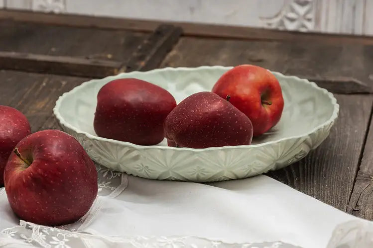Vintage Inspired Handmade Ceramic Platter – Green, 12"