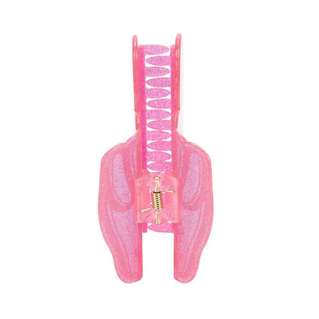 Pink Foam Finger Glitter Hair Claw Clip