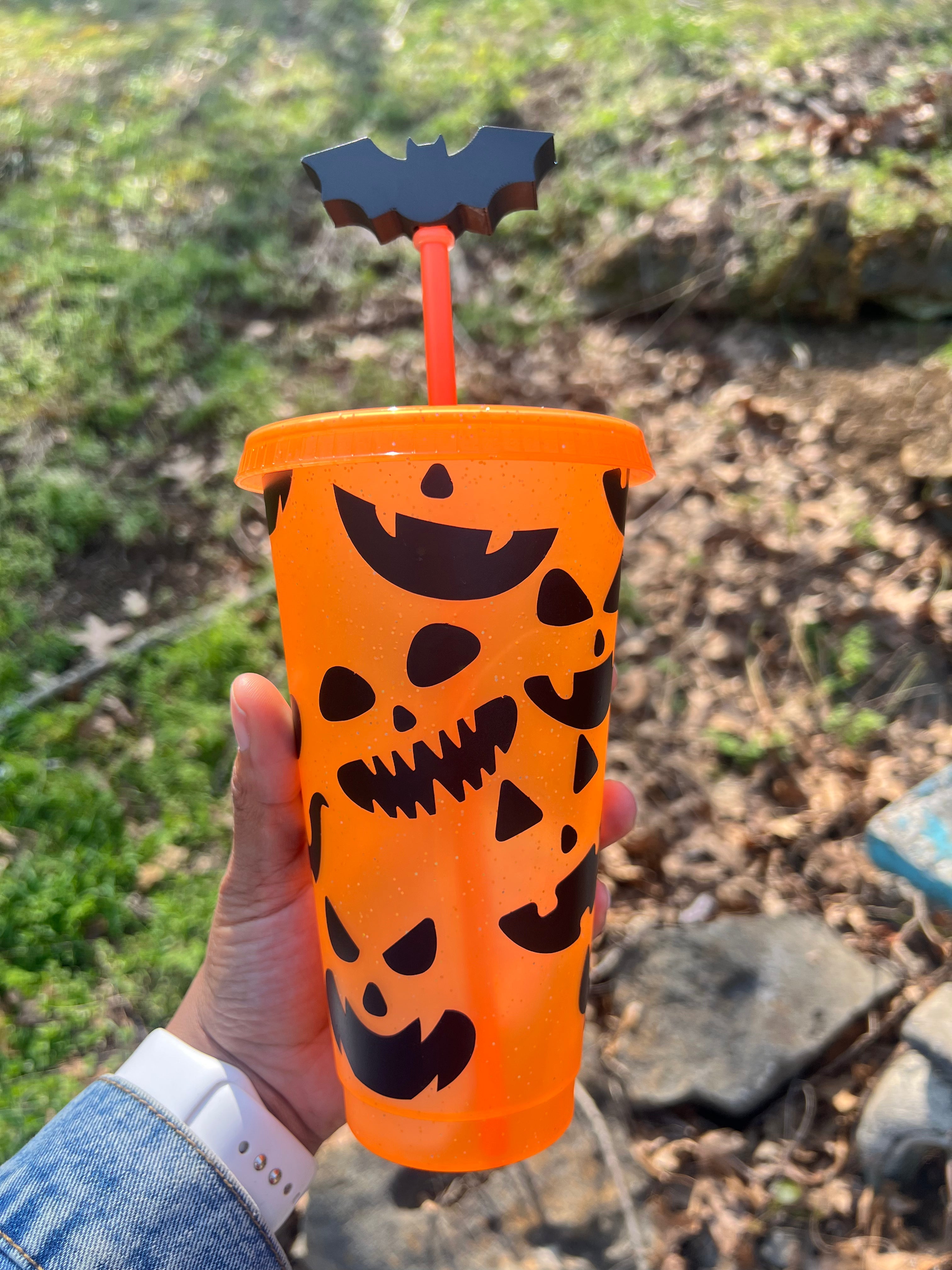 Ghostie & Batty Straw Topper Set — 3D Printed Ghost & Bat Straw Toppers for Stanley & Standard Straws | Summerween Drinkware | Daisie Boutique