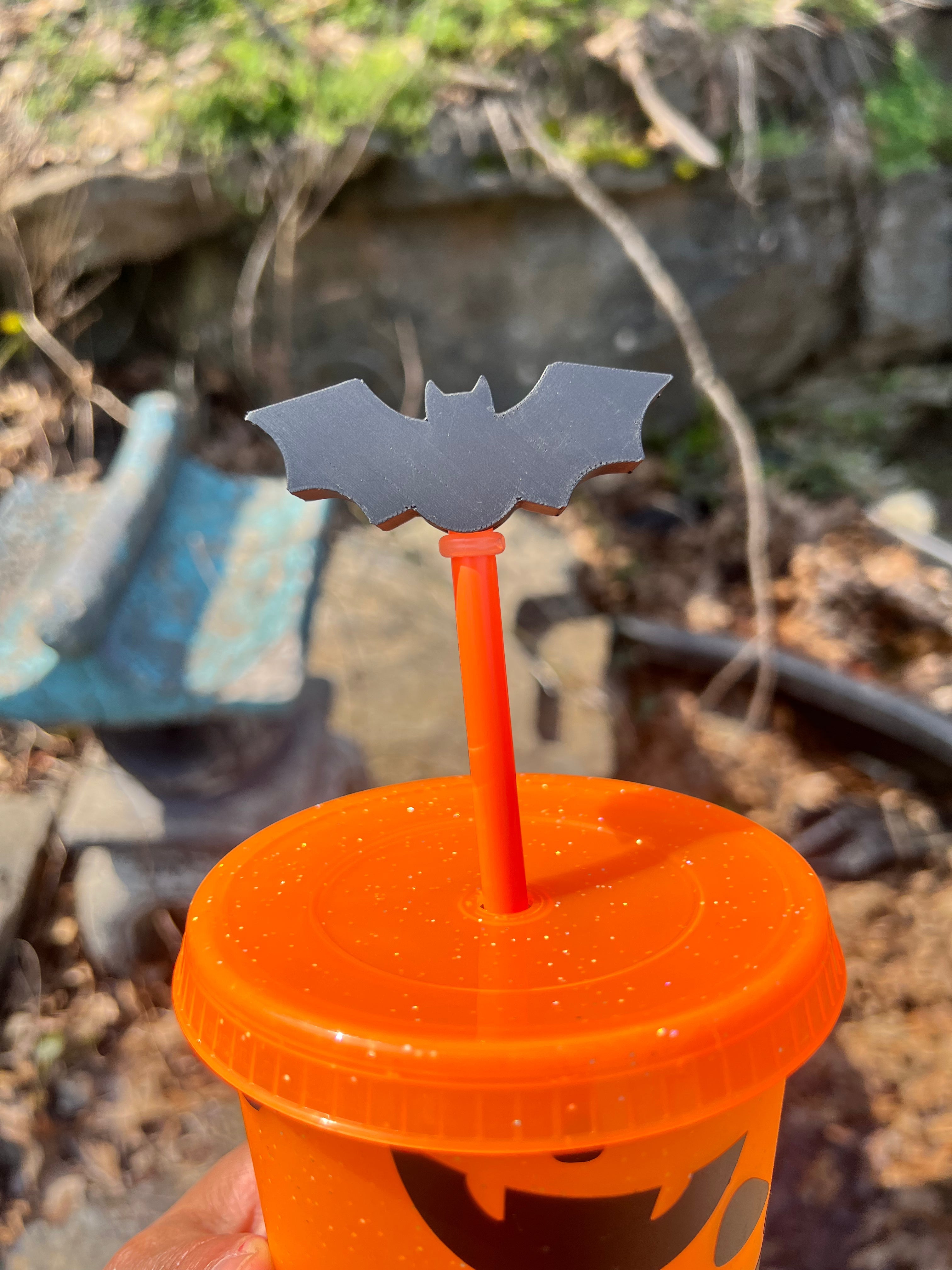 Ghostie & Batty Straw Topper Set — 3D Printed Ghost & Bat Straw Toppers for Stanley & Standard Straws | Summerween Drinkware | Daisie Boutique