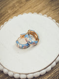 Beautiful Small Pastel Blue Hoop Earrings