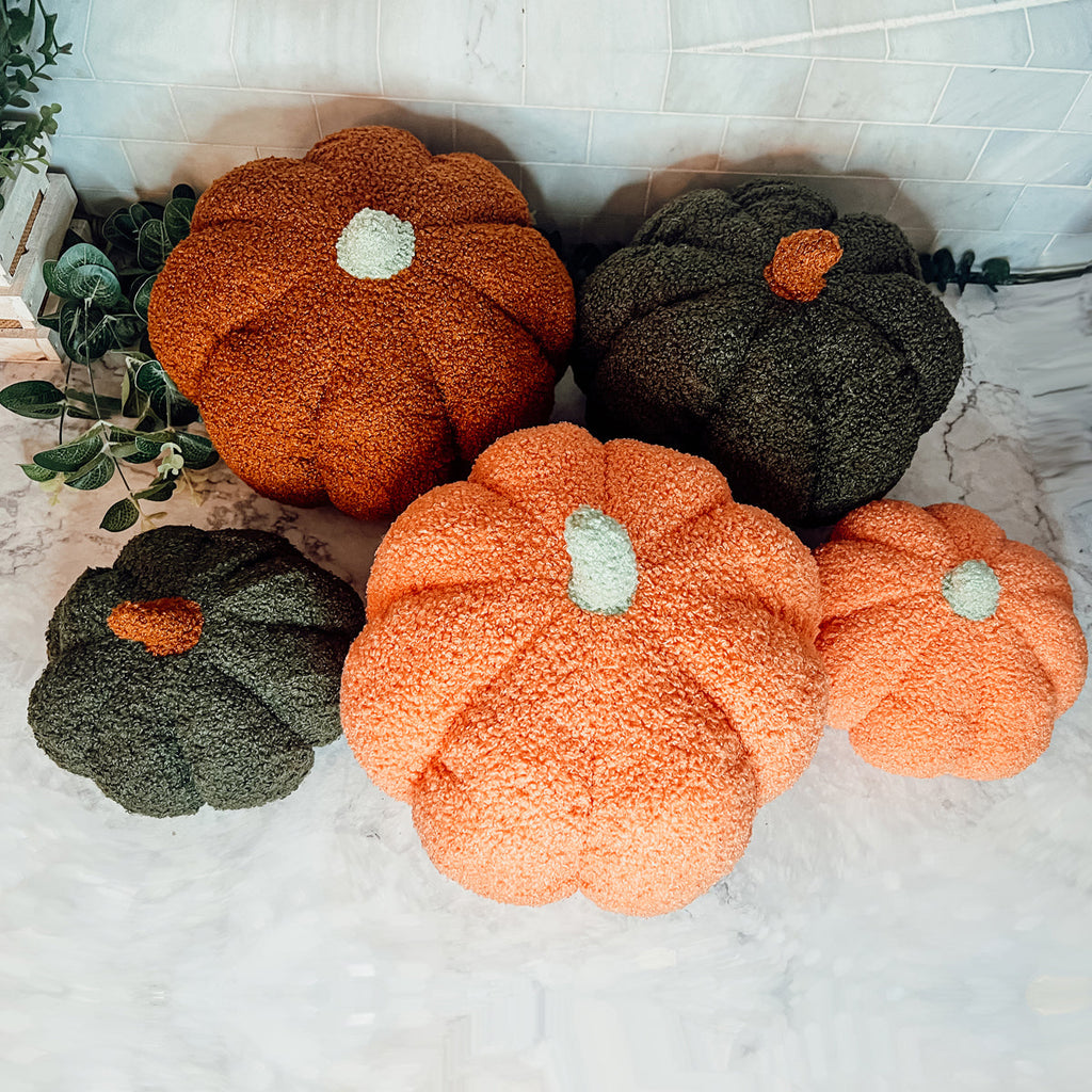 Plush Pumpkin Throw Pillow Decorative Fall Pillow Soft Cuddle Pumpkin Decor