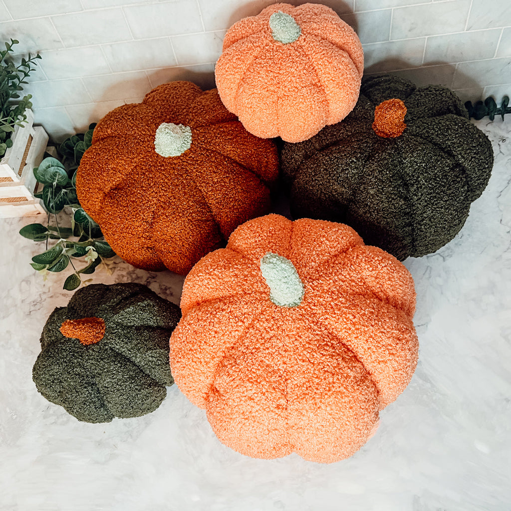 Plush Pumpkin Throw Pillow Decorative Fall Pillow Soft Cuddle Pumpkin Decor