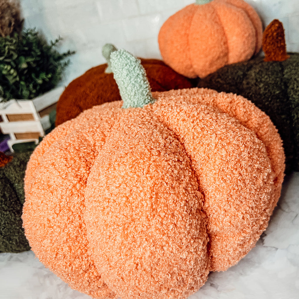 Plush Pumpkin Throw Pillow Decorative Fall Pillow Soft Cuddle Pumpkin Decor