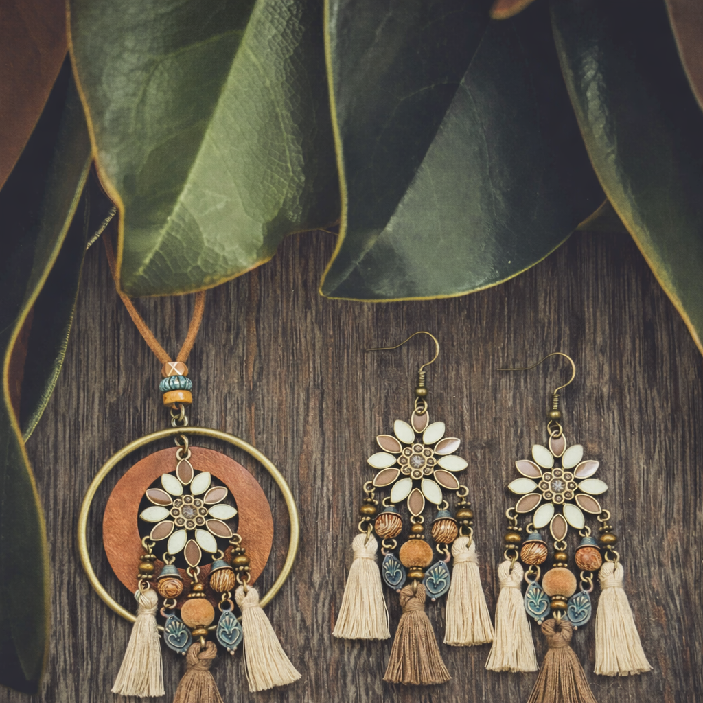 Beautiful Boho Necklace and Earring Set