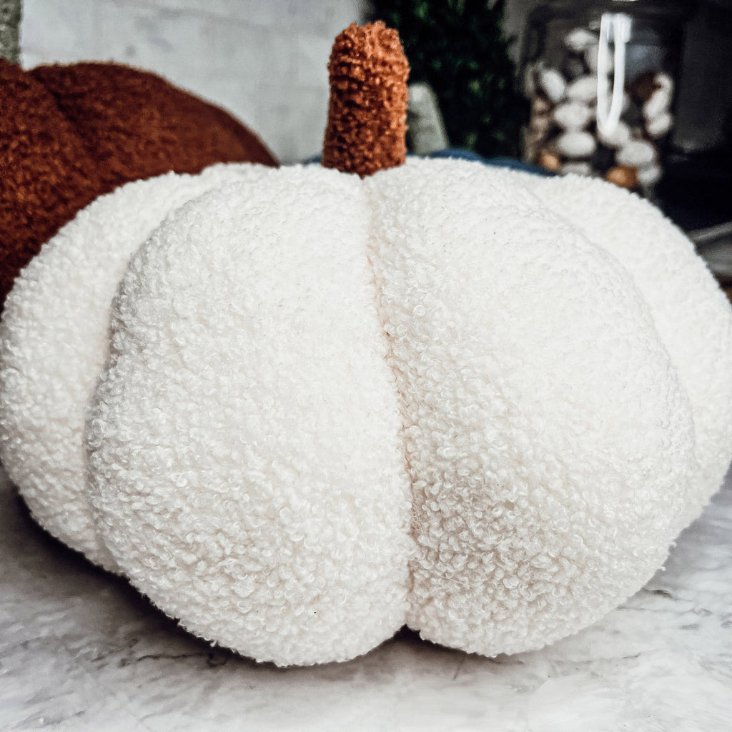 Plush Pumpkin Pillow Decorative Throw Handmade Fall Pumpkin Cuddle Cushion