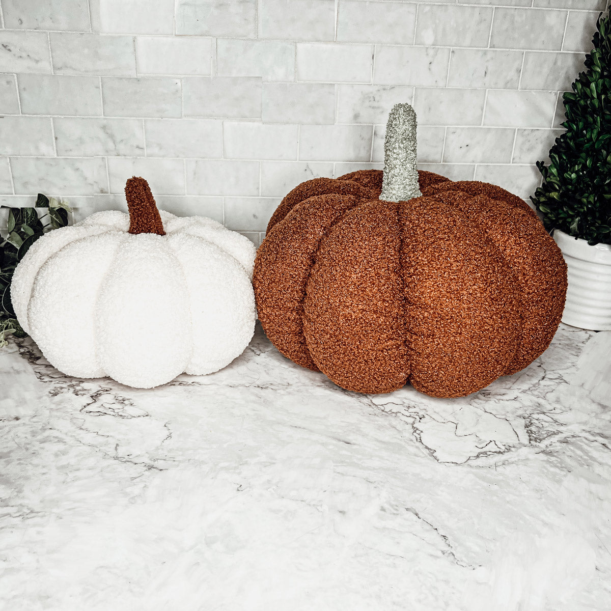 Plush Pumpkin Pillow Decorative Throw Handmade Fall Pumpkin Cuddle Cushion