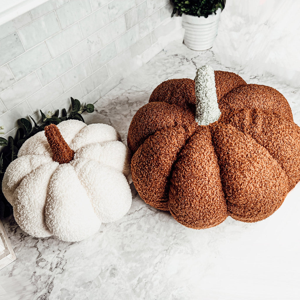 Plush Pumpkin Pillow Decorative Throw Handmade Fall Pumpkin Cuddle Cushion
