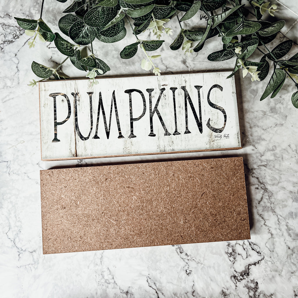 Pumpkins Wood Sign Rustic Fall Halloween Tabletop Shelf Mantel Decor 10x4x1