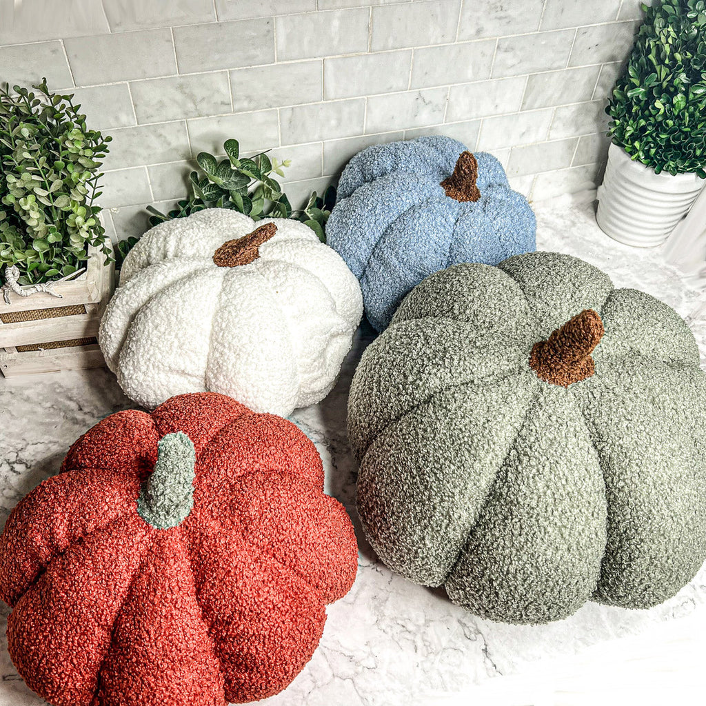 Plush Pumpkin Pillow Decorative Throw Handmade Fall Pumpkin Cuddle Cushion