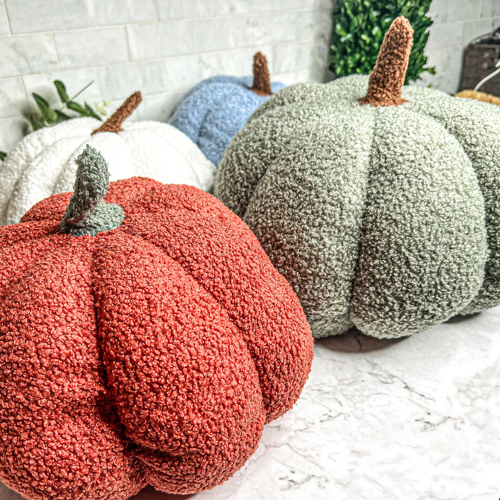 Plush Pumpkin Pillow Decorative Throw Handmade Fall Pumpkin Cuddle Cushion