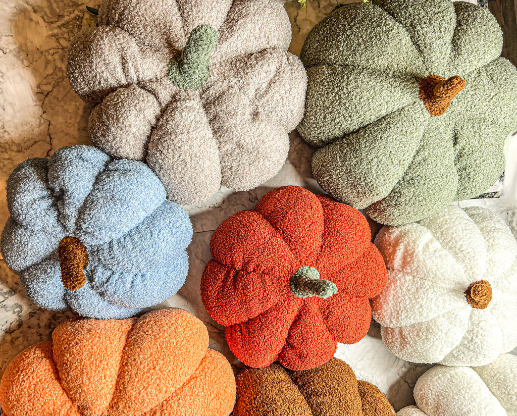 Plush Pumpkin Pillow Decorative Throw Handmade Fall Pumpkin Cuddle Cushion
