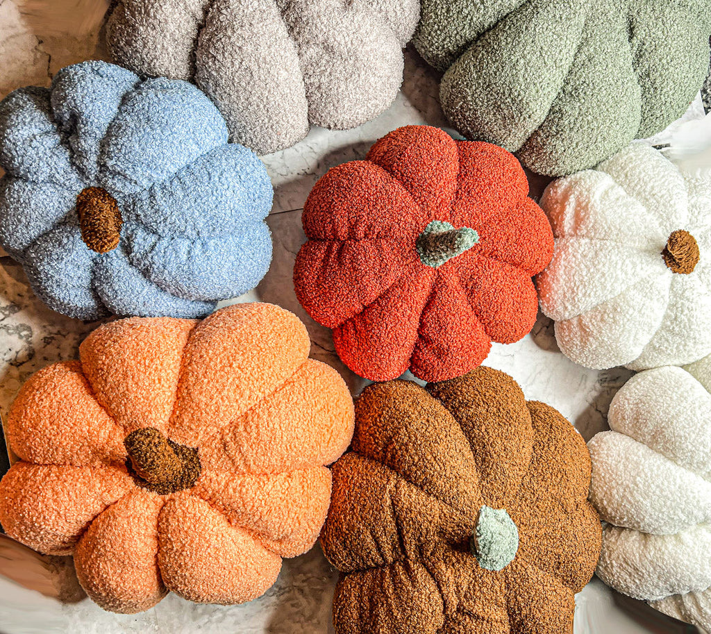 Plush Pumpkin Pillow Decorative Throw Handmade Fall Pumpkin Cuddle Cushion