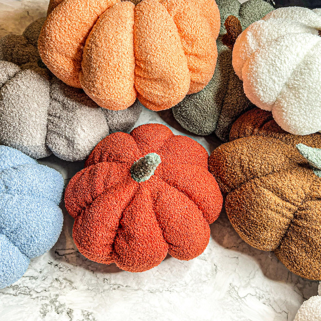 Plush Pumpkin Pillow Decorative Throw Handmade Fall Pumpkin Cuddle Cushion