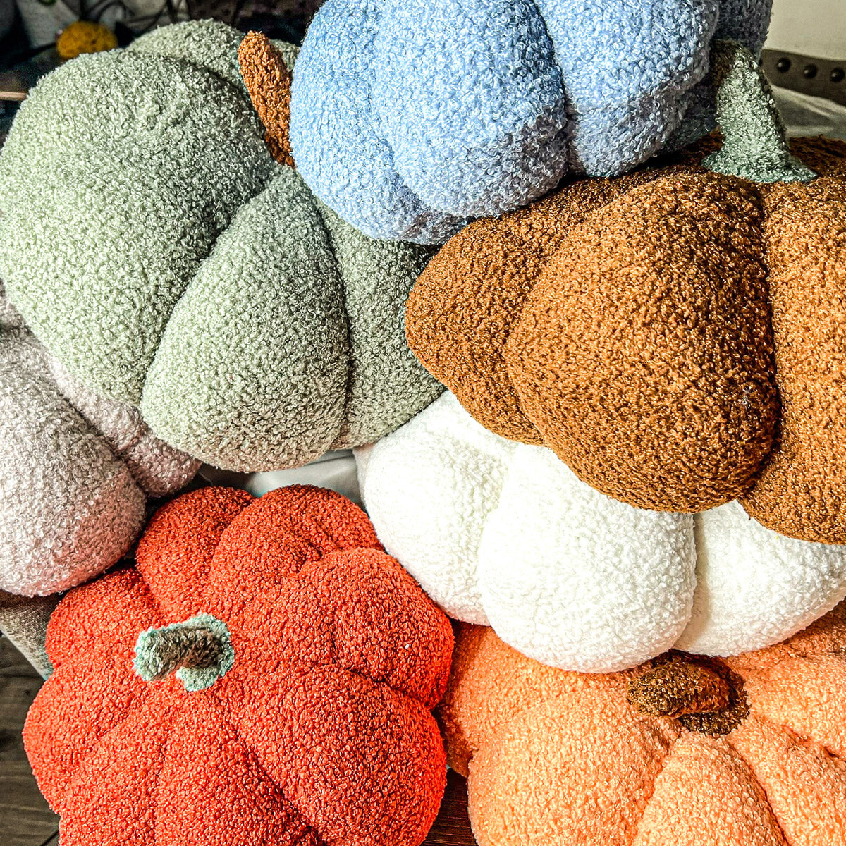 Plush Pumpkin Pillow Decorative Throw Handmade Fall Pumpkin Cuddle Cushion