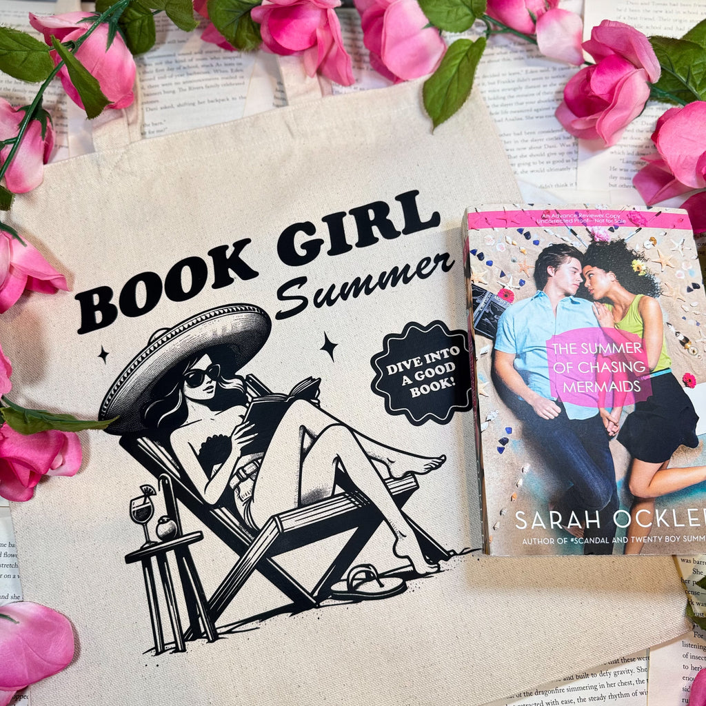 Book Girl Summer Canvas Tote Bag