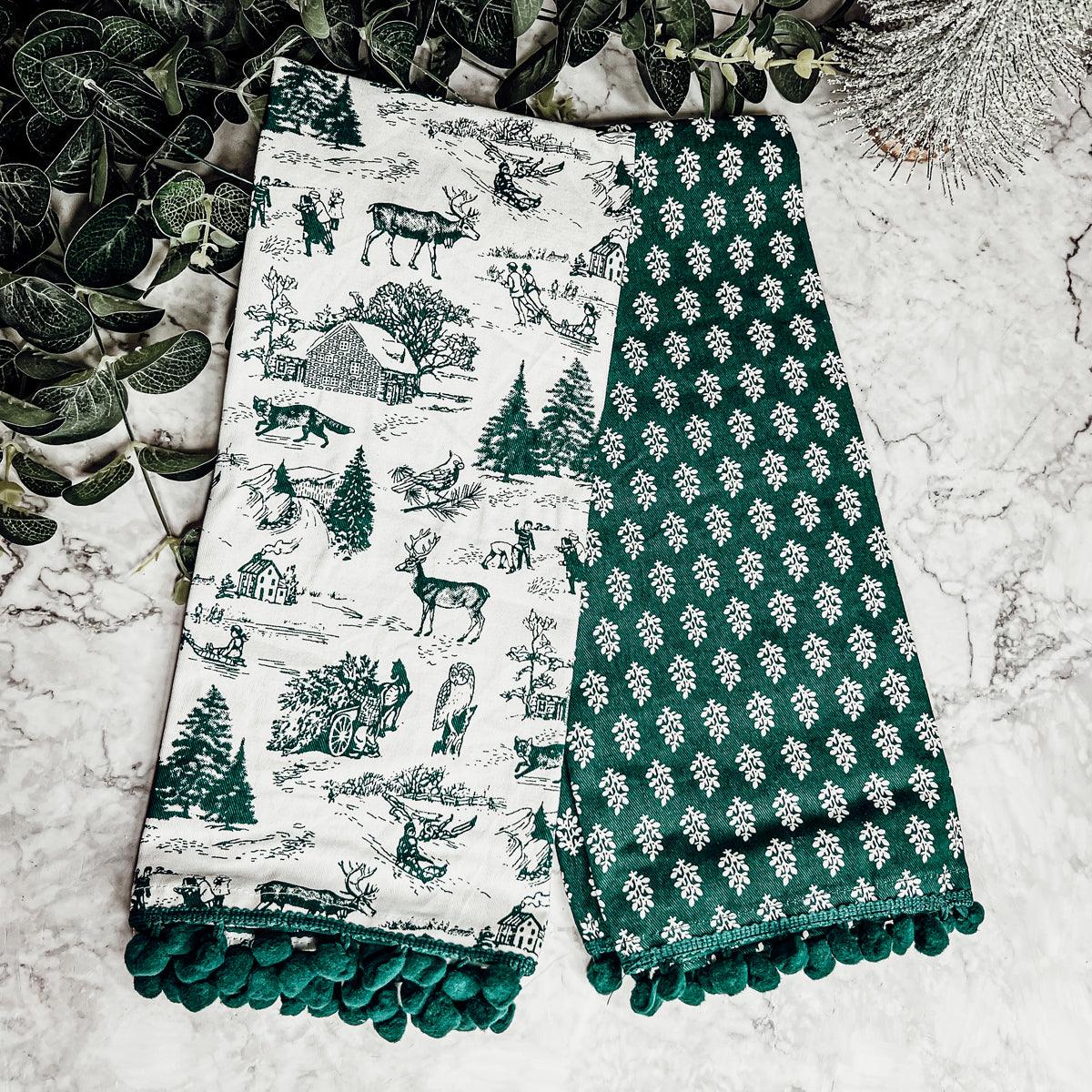 Forest Green Pine Tea Towel Set