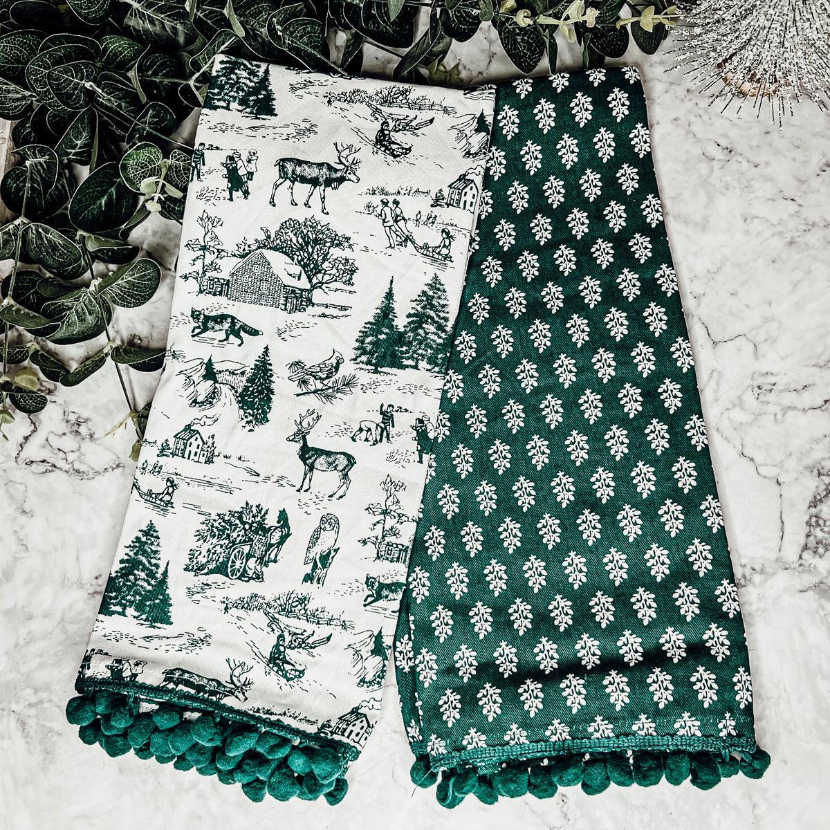Forest Green Pine Tea Towel Set