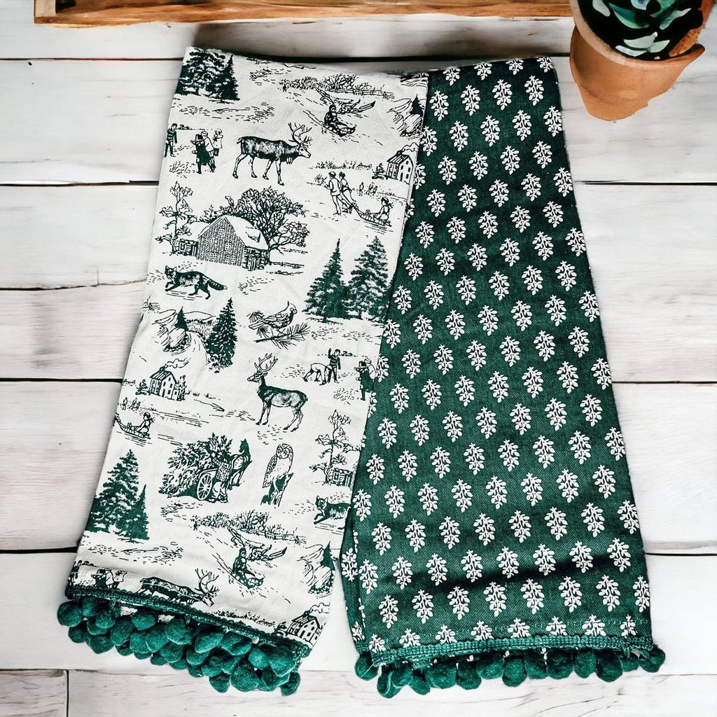 Forest Green Pine Tea Towel Set
