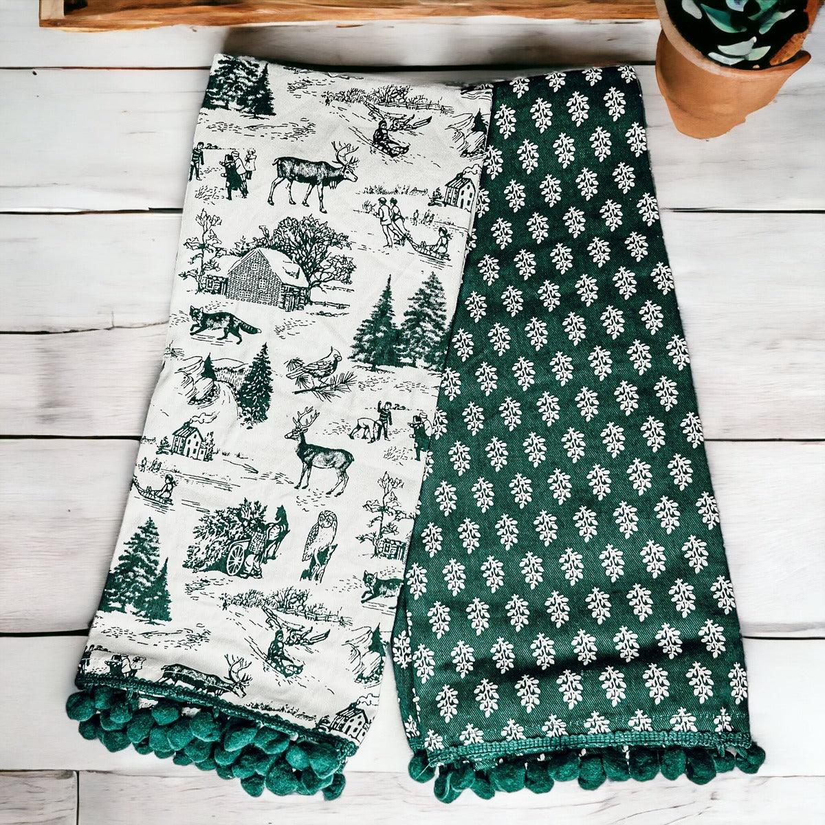 Forest Green Pine Tea Towel Set
