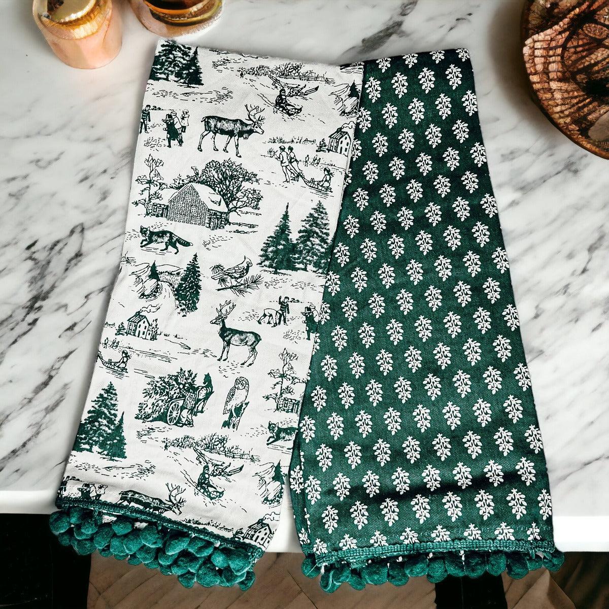 Forest Green Pine Tea Towel Set