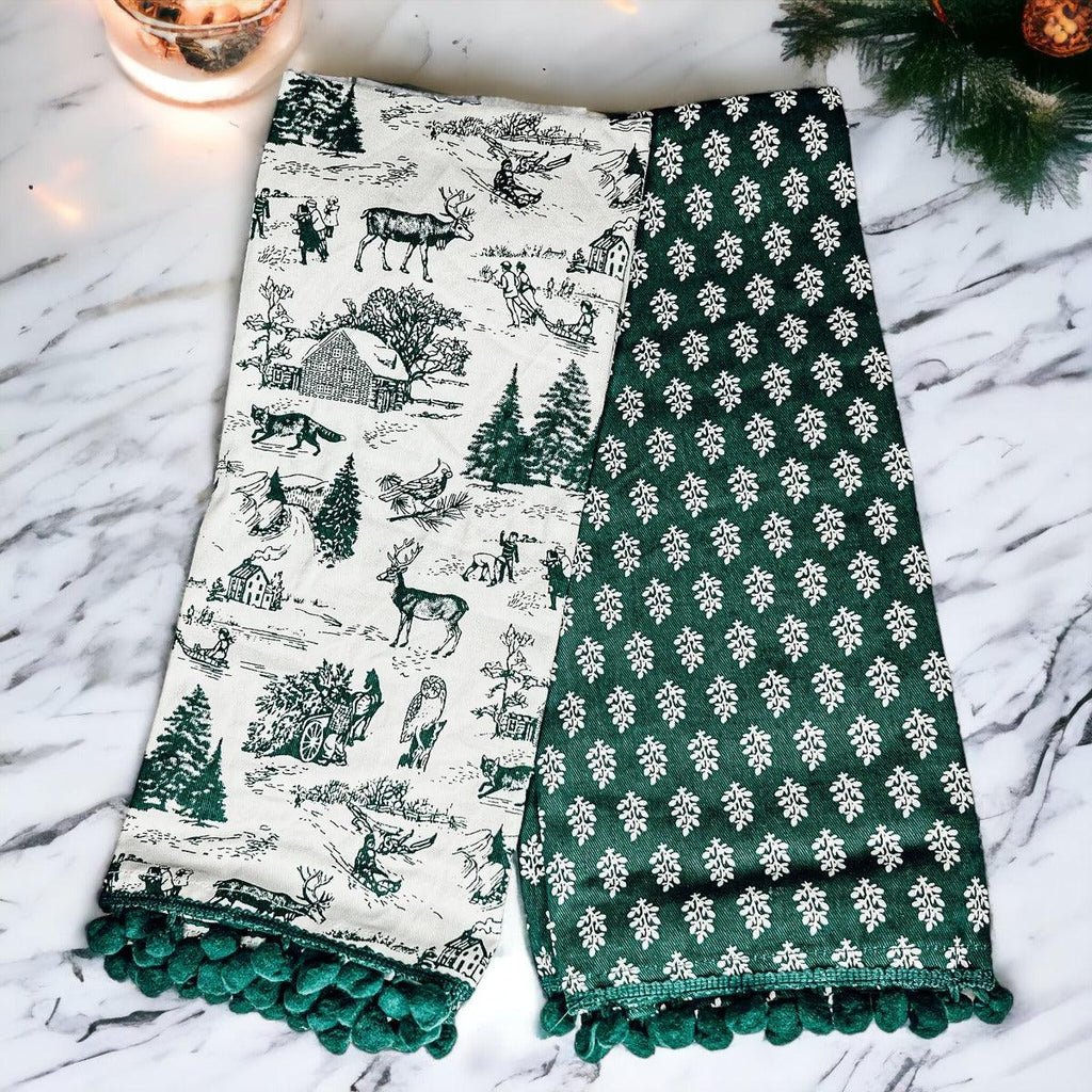 Forest Green Pine Tea Towel Set