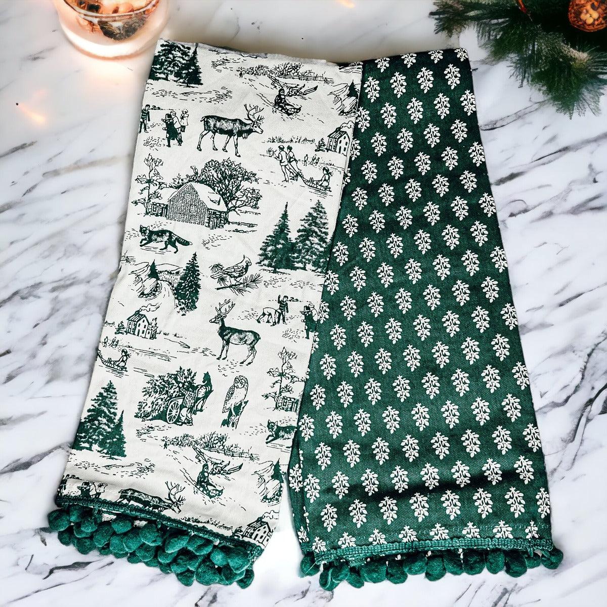 Forest Green Pine Tea Towel Set