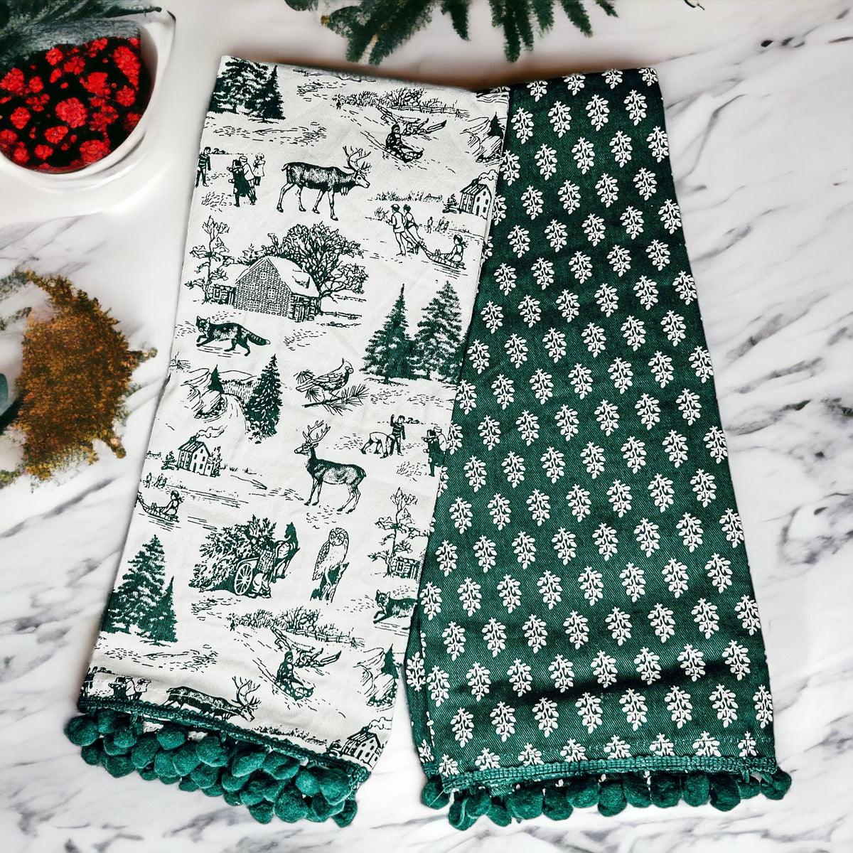 Forest Green Pine Tea Towel Set