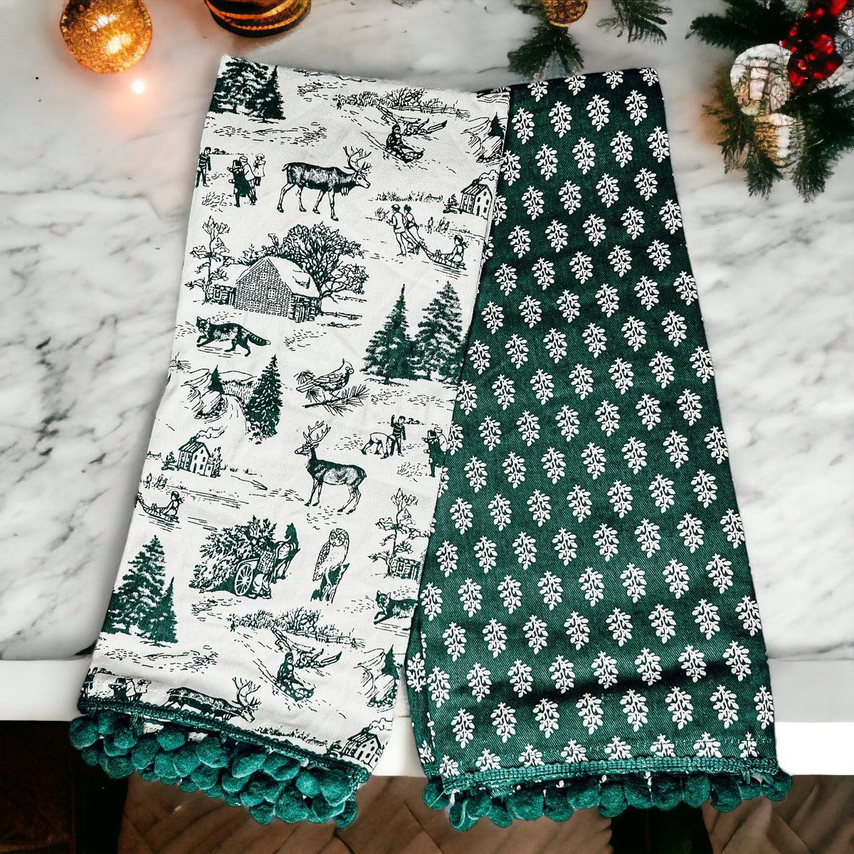 Forest Green Pine Tea Towel Set