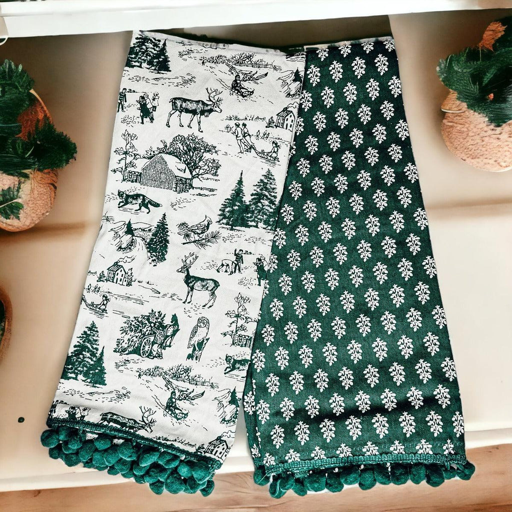 Forest Green Pine Tea Towel Set