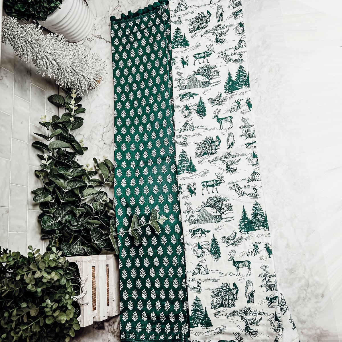 Forest Green Pine Tea Towel Set